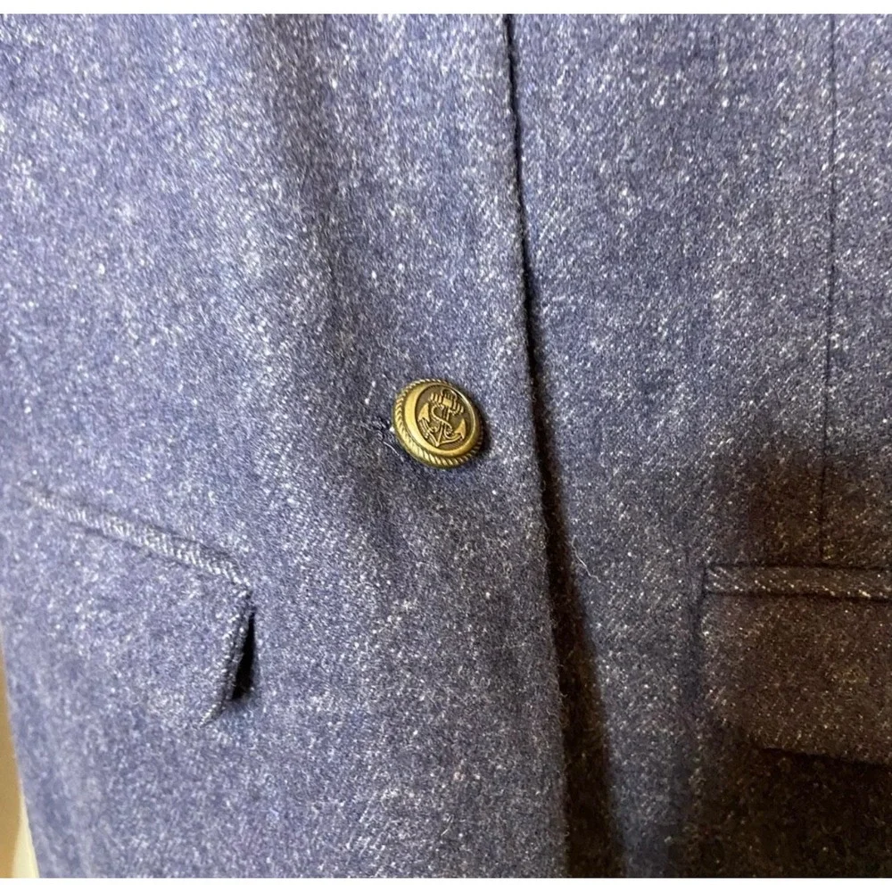 Maison Jules Women's 2 Wool Blend Blazer‎ Blue Button Front New